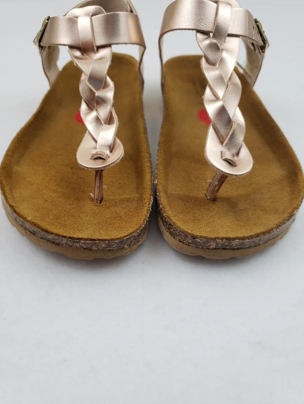 Giulia Palai Girls New Rose Gold Vegan Leather Sandals Size 2